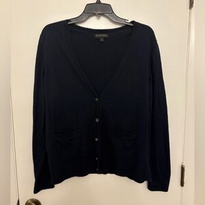Banana Republic Pima Cotton Cashmere Navy V-Neck Cardigan Sweater Women’s Sz XL